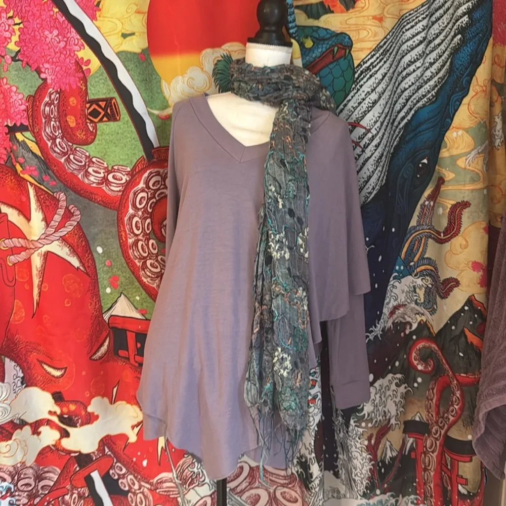 Amazing lavender Soft Surroundings asymmetrical layering tunic EUC - Picture 4 of 14